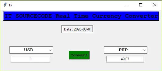 currency converter output