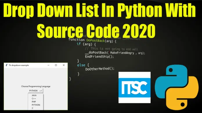 Drop Down List In Python With Source Code | 2022 - FREE