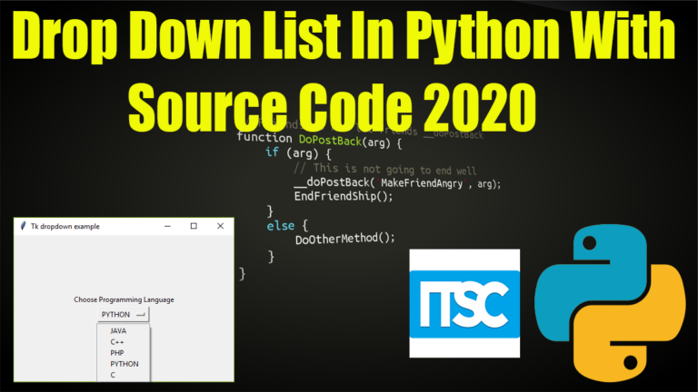 Drop Down List In Python