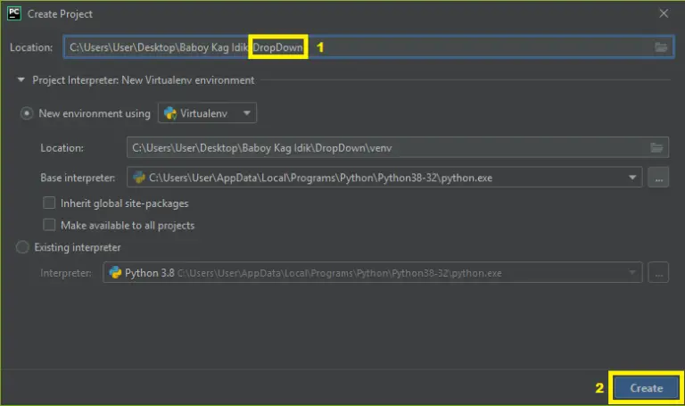 Drop Down List in Python with Source Code