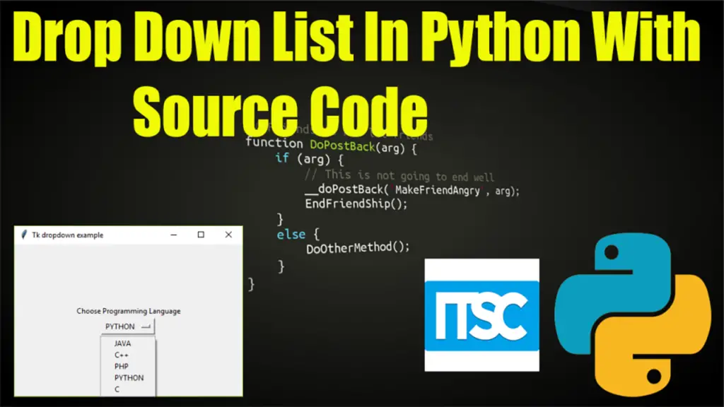 Drop Down List in Python with Source Code