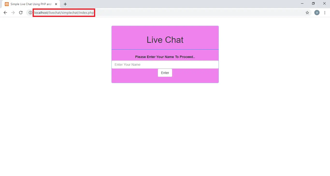 live chat interface