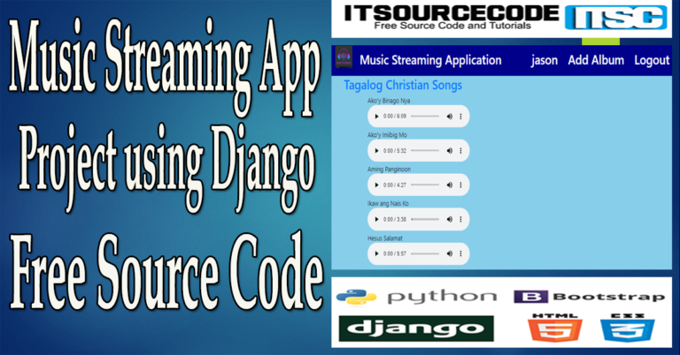 Music Streaming App Project in Django with Source Code