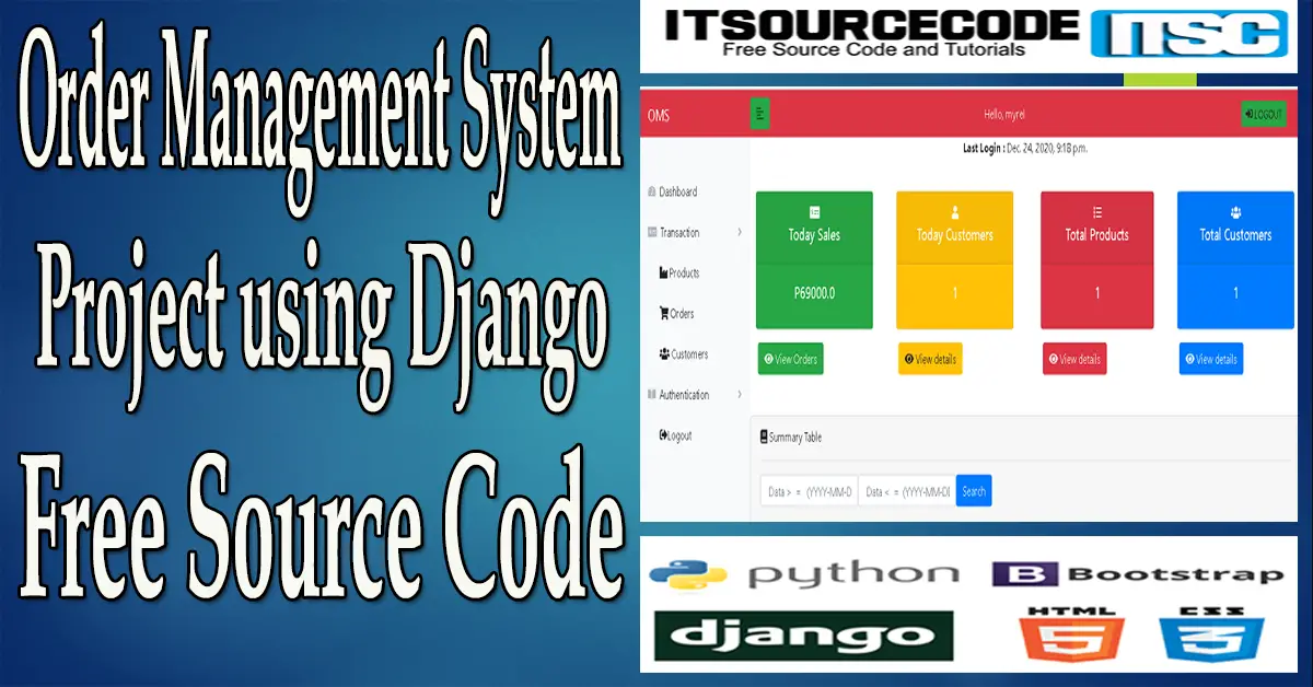 Order Management System Project in Django with Source Code