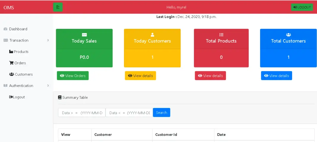 Order Management System Project in Django with Source Code