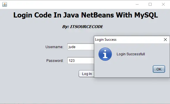 login page code in java with Source Code