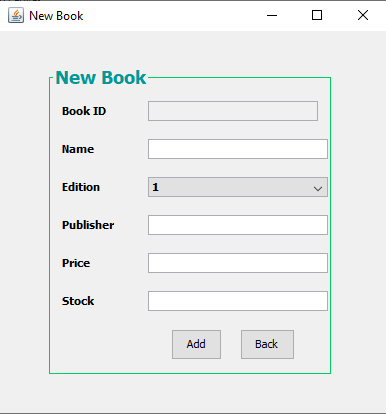 Library management system - New book