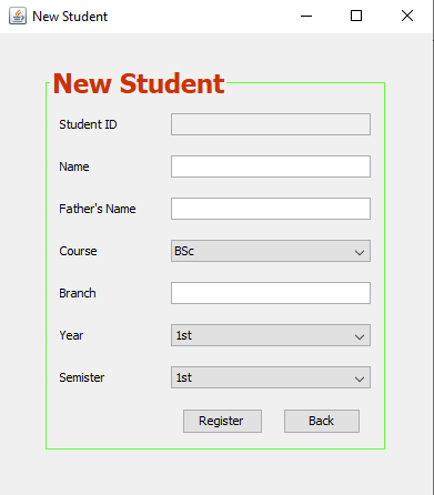 Library management system - Add new student