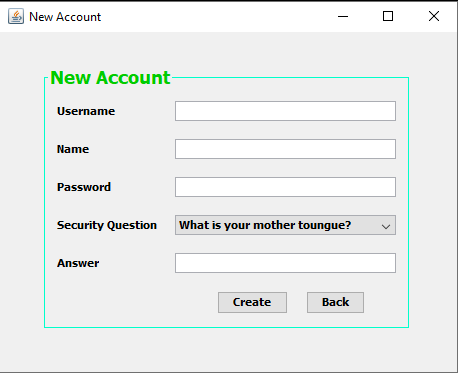Library management system - New account