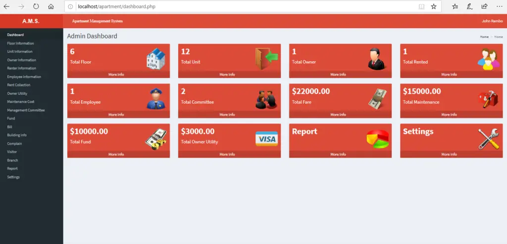 Apartment Management System Project In PHP With Source Code