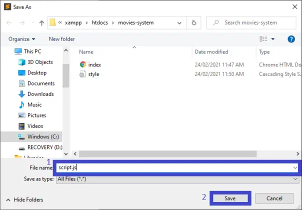 Movie Management System in JavaScript with Source Code