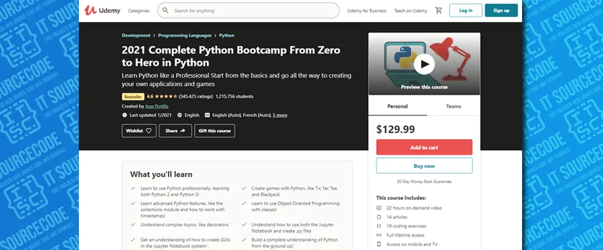 Online Python Courses with free Certificate for beginners - Complete Python Bootcamp From Zero to Hero in Python