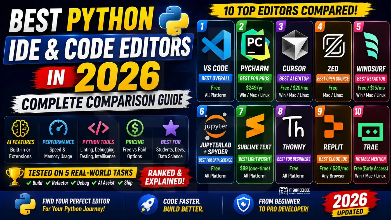 Best Python IDE & Code Editors in 2026 — Complete Comparison Guide