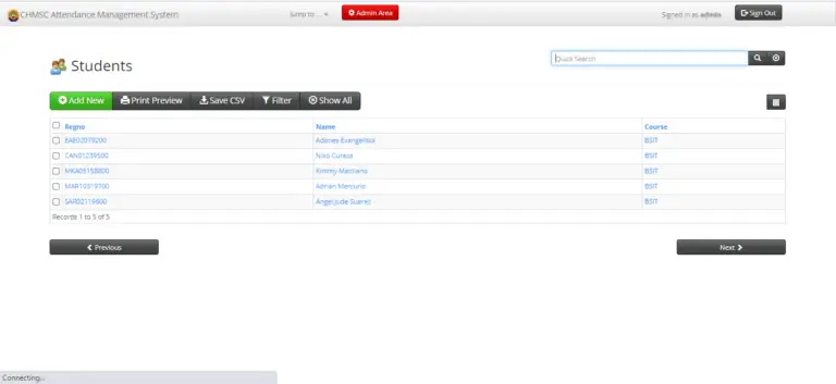 Attendance Management System In PHP With Source Code