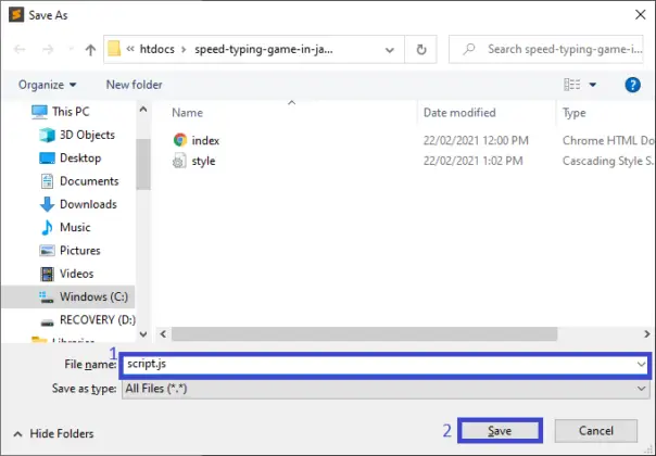 Typing Game in JavaScript with Source Code - Video - 2022
