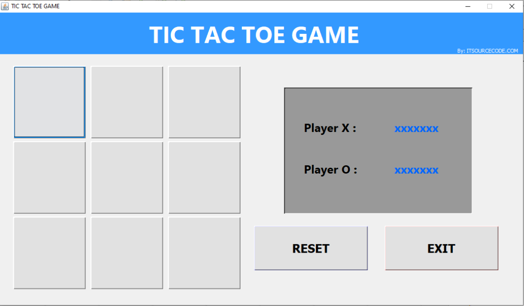 tic tac toe game in java source code