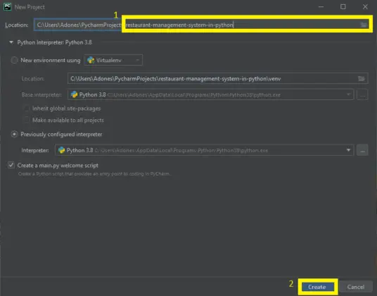 Restaurant Management System Project in Python with Source Code