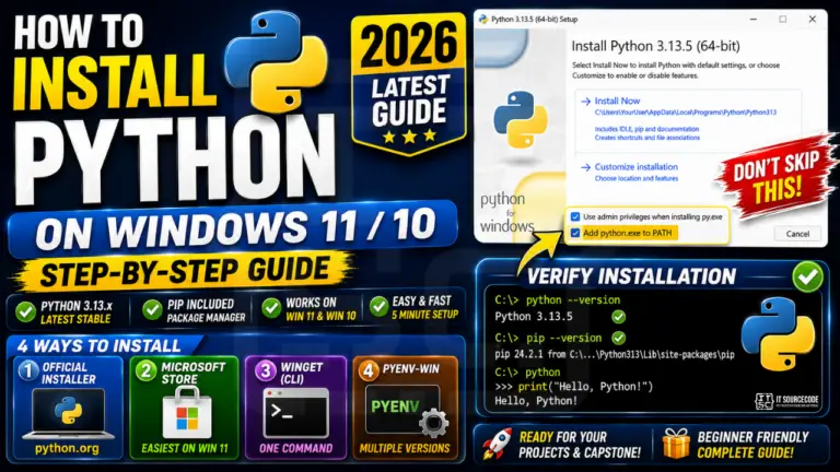 How to Install Python on Windows 11 10 — Step-by-Step Guide (2026)