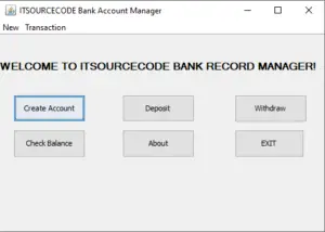 bank management system project in java with source code pdf