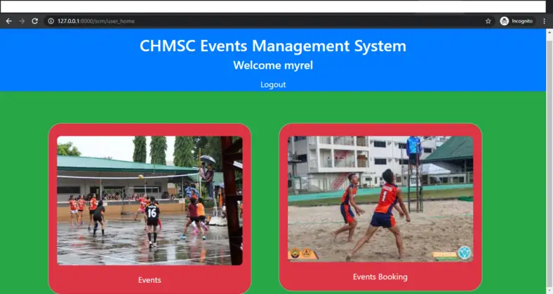 Event Management System Project in Python Django