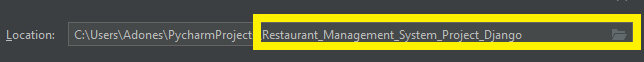 Create location name for Restaurant Management System Project in Django with Source Code