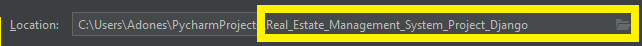 Create location name for real estate management system project in Django with source code