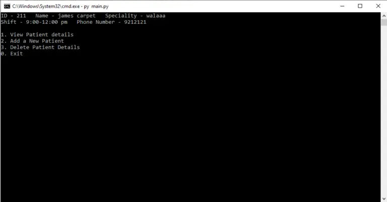 Health Management System In Python With Source Code - VIDEO