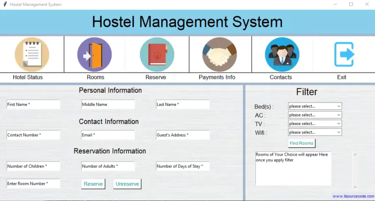 ER Diagram For Hostel Management System