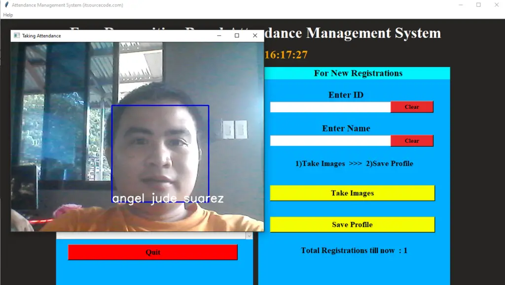 Taking Attendance Using Webcam