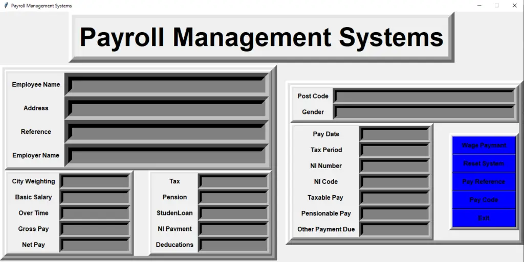 payroll management system output