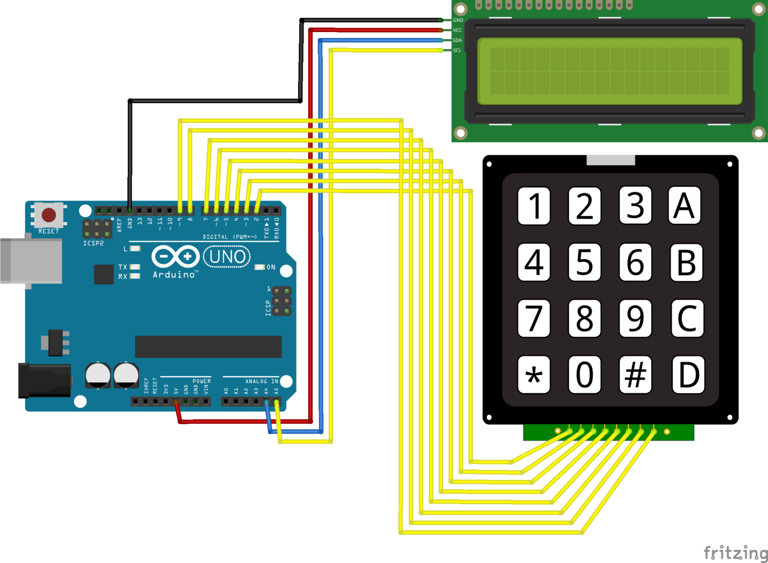 Arduino Keypad and LCD: Code and Wire Diagram