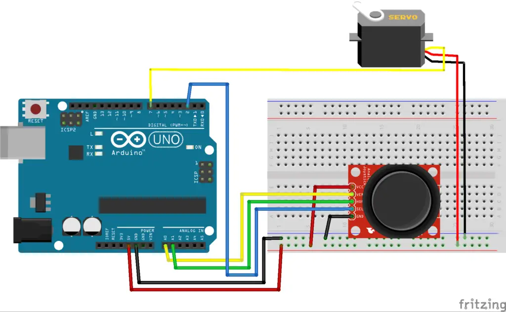 Joystick controlled Servo Wiring Diagram