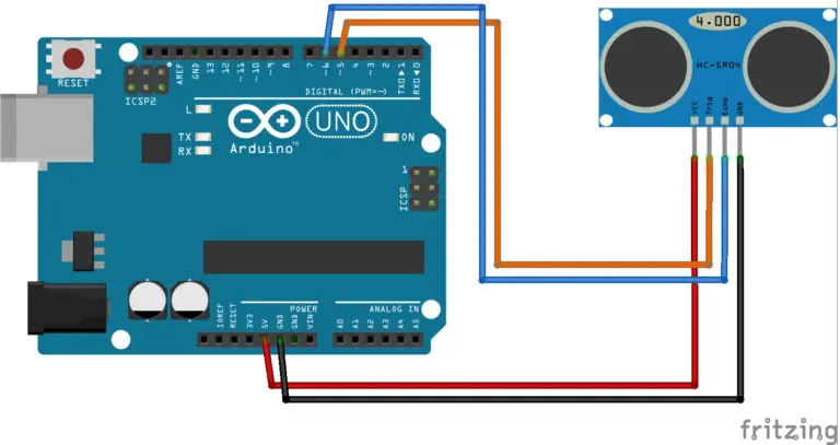 Ultrasonic Sensor in Arduino: Code and Wiring Diagram