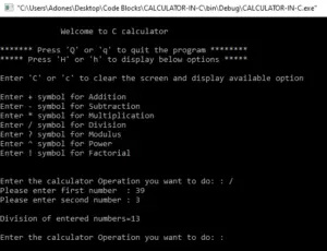 Calculator in C with Source Code - Itsourcecode.com