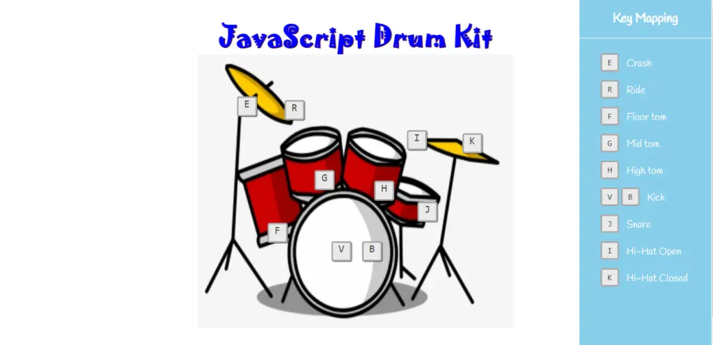 Javascript Drum Kit Output