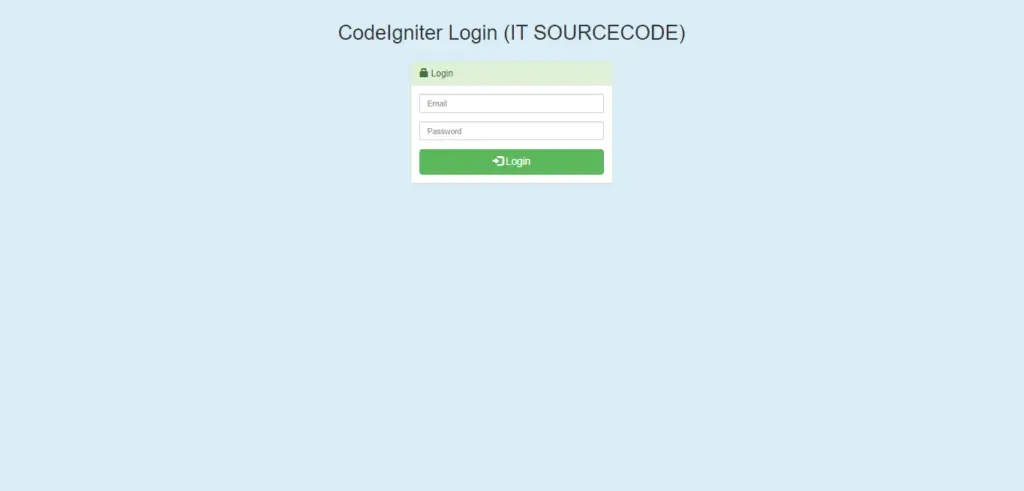 Login Page In CodeIgniter Output