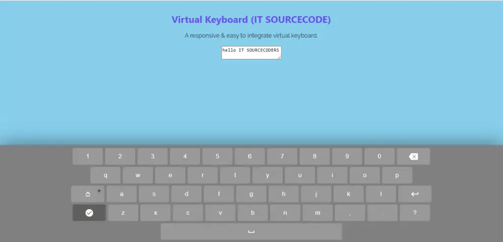 Virtual Keyboard In Javascript Output