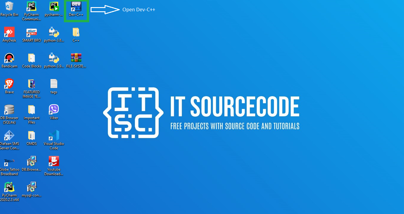 Open Dev C++ for C++ Login System Source Code
