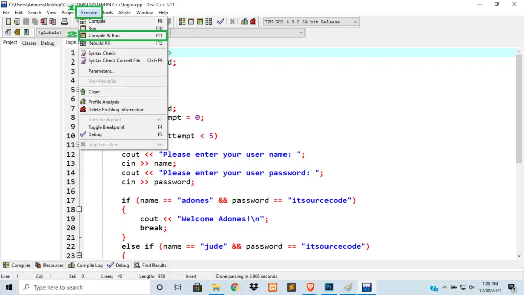 Login System C++ with Source Code