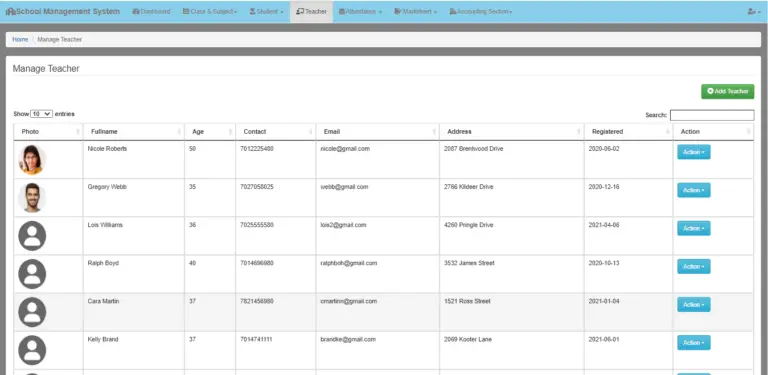 School Management System in PHP CodeIgniter with Source Code