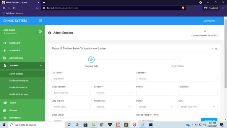 School Management System in Laravel With Source Code