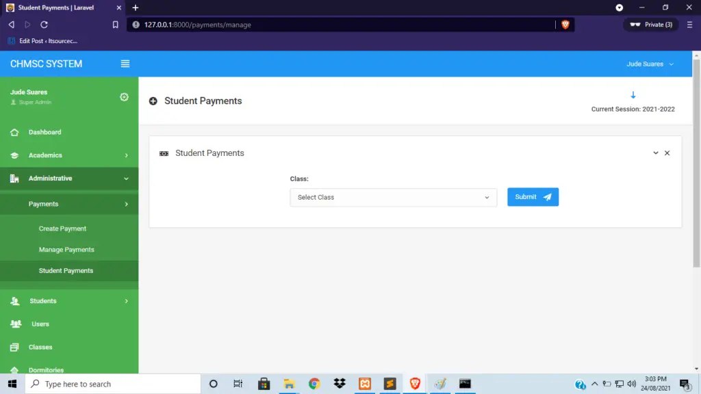 Payments School Management System in Laravel