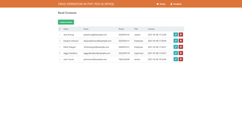 crud operations in php - read.php