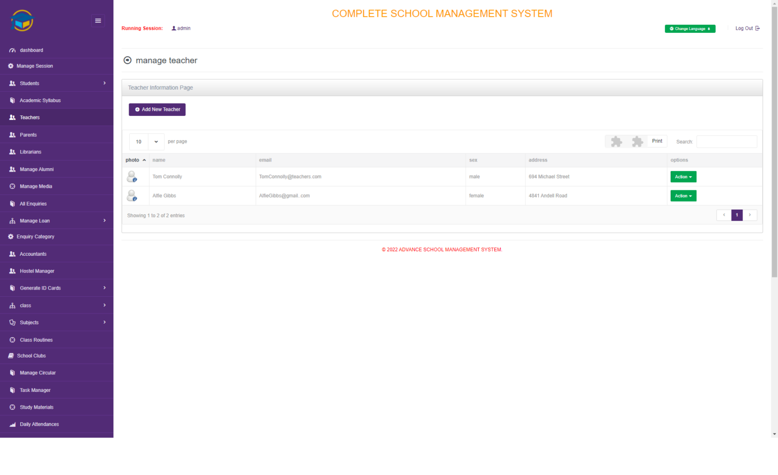 School Management System In PHP Open Source - FREE Download