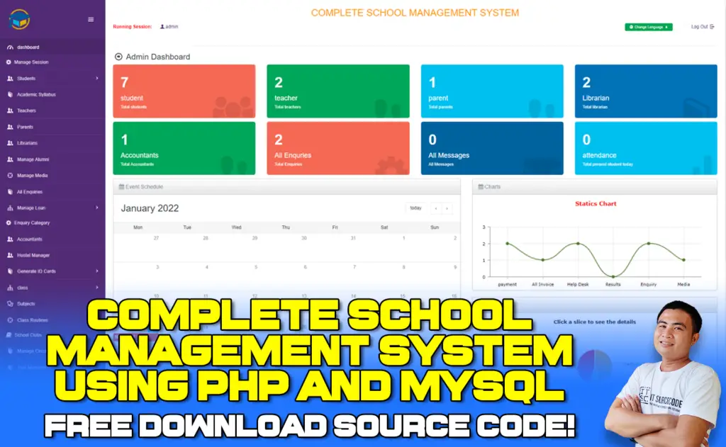 School Management System In PHP Open Source - FREE Download