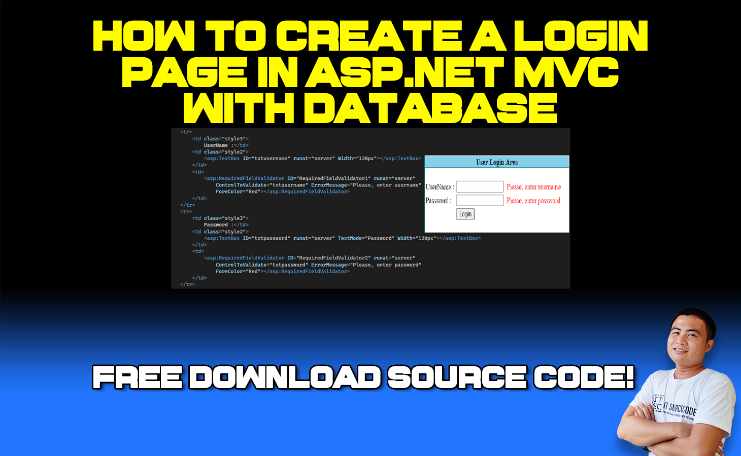 How To Create Login Page In ASP NET MVC with Database With Source Code