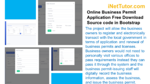 Online Business Permit Application Free Download Source code in Bootstrap