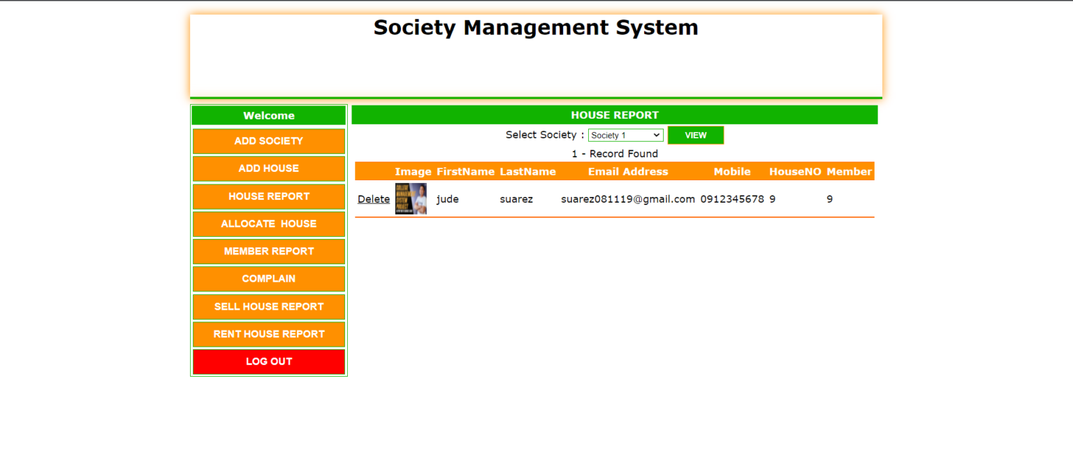 Society Management System Project In ASP Net with Source Code