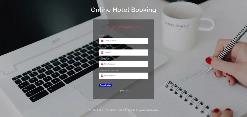 Hotel Management System Project in ASP.net Forgot Password