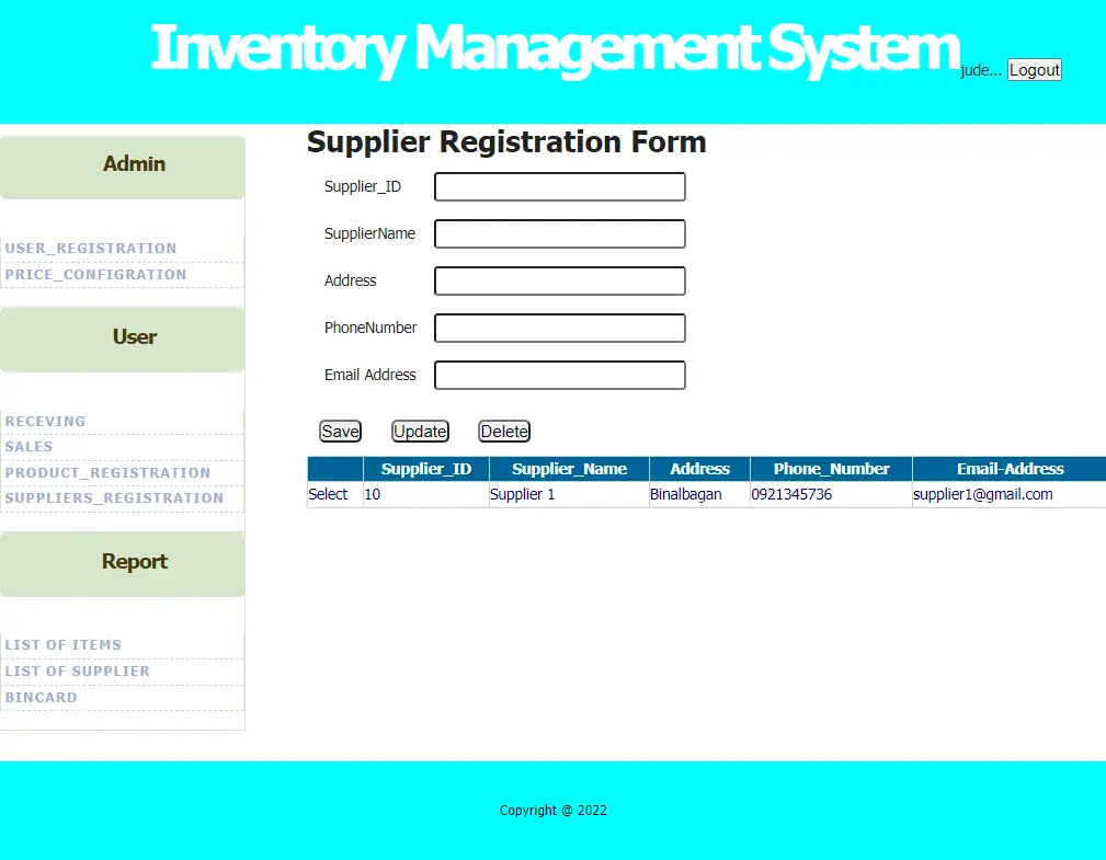 Inventory Management System in ASP.net Output
